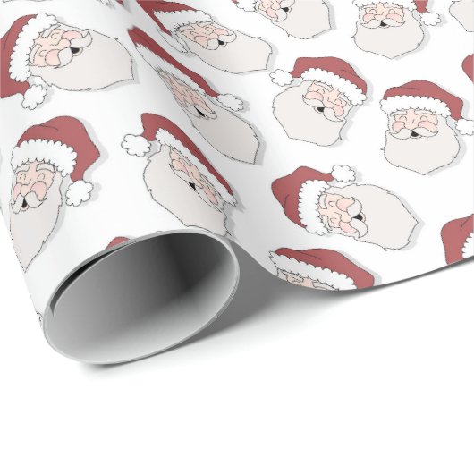 Christmas Santa Face Cadeaupapier (Rol Hoek)