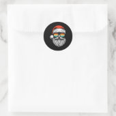 Christmas Santa Face Retro Sungles Xmas Men Women  Ronde Sticker (Tas)