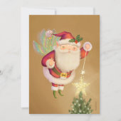 Christmas Santa Fairy Blank Flat Feestdagenkaart (Voorkant)