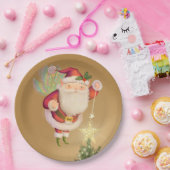 Christmas Santa Fairy Gold Paper Bord (Feest)