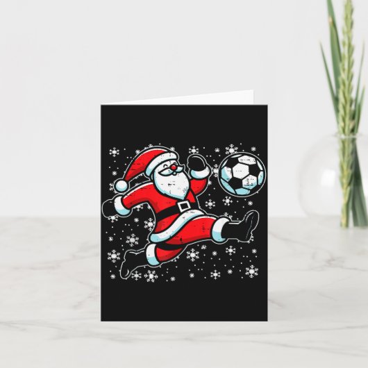 Christmas Santa Football Kick Xmas Soccer Men Boys Kaart (Voorkant)