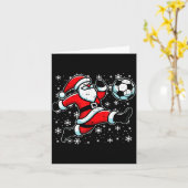 Christmas Santa Football Kick Xmas Soccer Men Boys Kaart (Gele Bloem)
