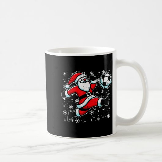 Christmas Santa Football Kick Xmas Soccer Men Boys Koffiemok (Rechts)