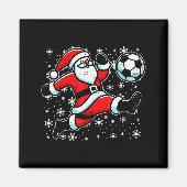 Christmas Santa Football Kick Xmas Soccer Men Boys Magneet (Voorkant)