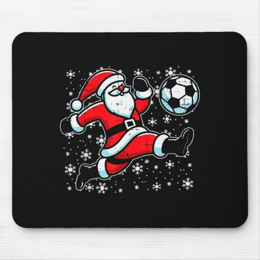 Christmas Santa Football Kick Xmas Soccer Men Boys Muismat (Voorkant)