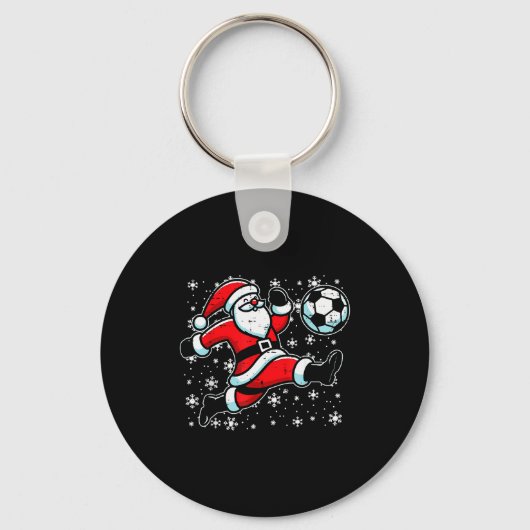 Christmas Santa Football Kick Xmas Soccer Men Boys Sleutelhanger (Voorkant)