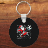 Christmas Santa Football Kick Xmas Soccer Men Boys Sleutelhanger (Voorkant)