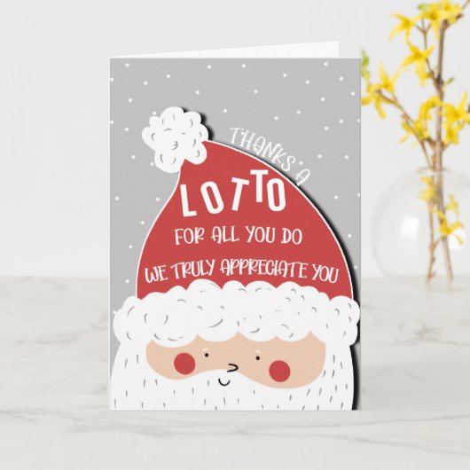 CHRISTMAS SANTA FUNNY DANK JE LOTTO KAART (Gele Bloem)