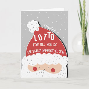 CHRISTMAS SANTA FUNNY THANK YOU LOTTO KAART