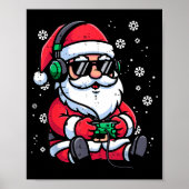 Christmas Santa Gamer Funny Xmas Video Gaming Men  Poster (Voorkant)