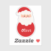 Christmas Santa gepersonaliseerde naam kinder Sticker (Vel)