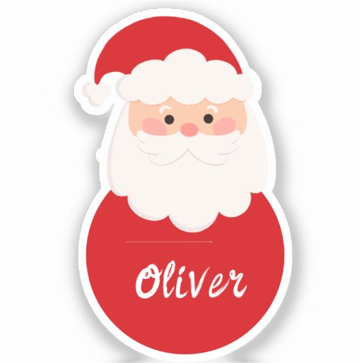 Christmas Santa gepersonaliseerde naam kinder Sticker (Voorkant)