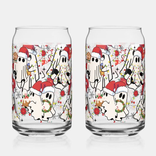 Christmas Santa Ghost Glass Cups Blikvorm Glas (Rechts)