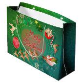 Christmas Santa Gift Bag Groot Cadeauzakje (Achterkant Gekanteld)