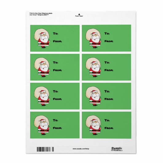 Christmas Santa Gift Label Label (Full Sheet)