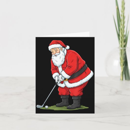 Christmas Santa Golf Golfer Xmas Funny Christmas G Kaart (Voorkant)