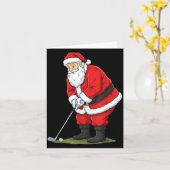 Christmas Santa Golf Golfer Xmas Funny Christmas G Kaart (Gele Bloem)