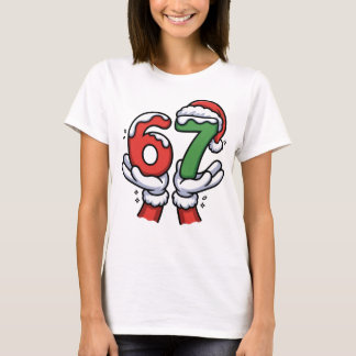 Christmas Santa Hand 67 6 7 T-shirt