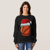 Christmas Santa Hat Basketball Player Funny Boys X Trui (Voorkant volledig)