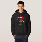 Christmas  santa hat golf ball  golfing gag hoodie (Voorkant volledig)