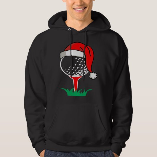 Christmas  santa hat golf ball  golfing gag hoodie (Voorkant)