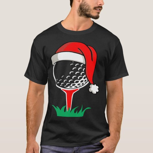 Christmas  santa hat golf ball  golfing gag t-shirt (Voorkant)