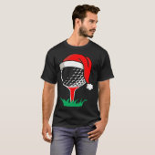 Christmas  santa hat golf ball  golfing gag t-shirt (Voorkant volledig)