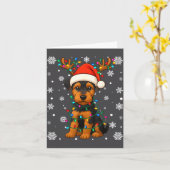 Christmas Santa Hat Reindeer Airedale Terrier Love Kaart (Gele Bloem)