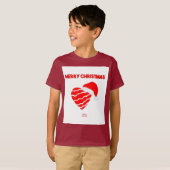 Christmas Santa Heart Boys Maroon Basic T-Shirt (Voorkant volledig)