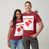 Christmas Santa Heart Mannen Maroon Basic T Shirt (Unisex)