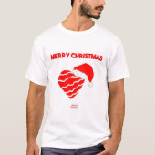 Christmas Santa Heart Mannen wit basic T Shirt (Voorkant)