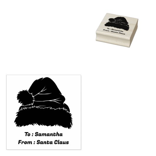 christmas santa holiday minimal rubberstempel (Gestempeld)
