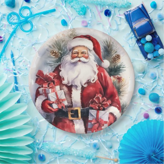 Christmas Santa Holiday  Papieren Bordje (Feest)