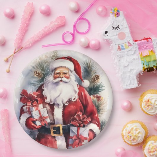 Christmas Santa Holiday  Papieren Bordje (Feest)