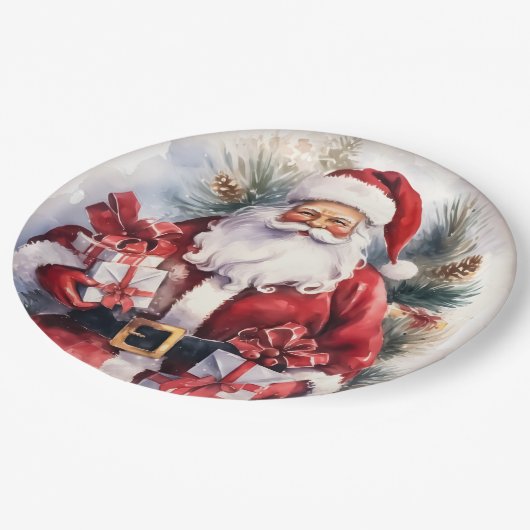 Christmas Santa Holiday  Papieren Bordje (Gekanteld)