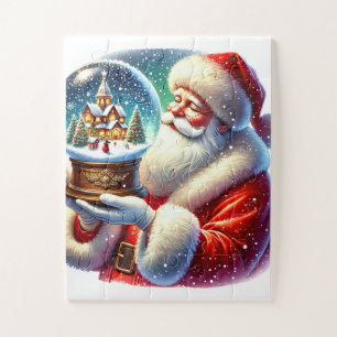 Christmas Santa Holiday Snow wereldbol Legpuzzel