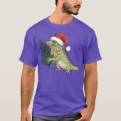 Christmas Santa Iguana Evergreen Christmasree girl T-shirt (Voorkant)