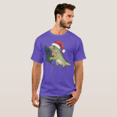 Christmas Santa Iguana Evergreen Christmasree girl T-shirt (Voorkant volledig)