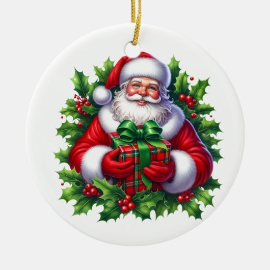 Christmas Santa Keramisch Ornament (Voorkant)