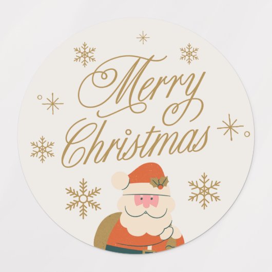 Christmas Santa Label Stickers Sheet (Design 2)