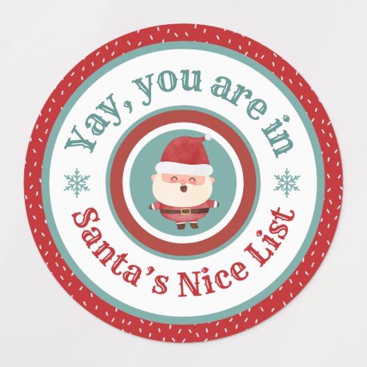 Christmas Santa Label Stickers Sheet (Design 1)