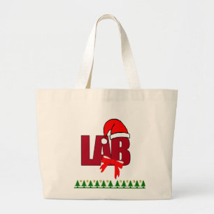 CHRISTMAS SANTA LABORATORY GROTE TOTE BAG