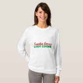 CHRISTMAS "SANTA LIEVT A HOT COOKIE" FUNNY T-SHIRT (Voorkant volledig)