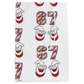 Christmas Santa Meme Six Seven 67 6 7  Medium Cadeauzakje (Voorkant)