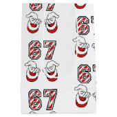 Christmas Santa Meme Six Seven 67 6 7  Medium Cadeauzakje (Achterkant)