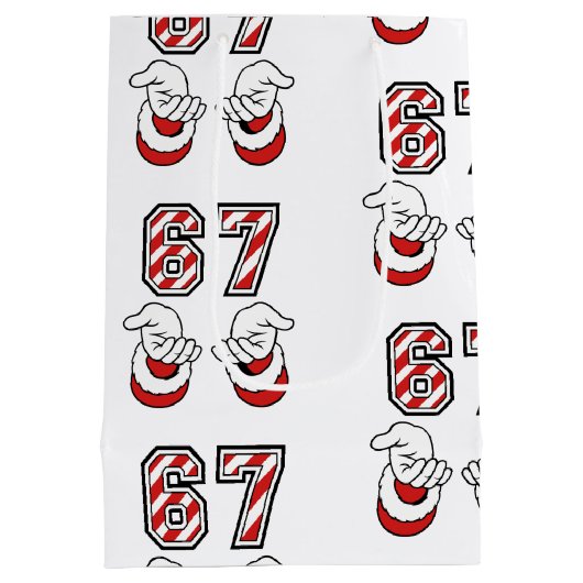 Christmas Santa Meme Six Seven 67 6 7  Medium Cadeauzakje (Achterkant)