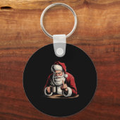 Christmas Santa Middle Finger Sarcastic Xmas Funny Sleutelhanger (Voorkant)