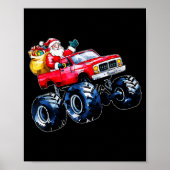 Christmas Santa Monster Truck Xmas Boys Kids Toddl Poster (Voorkant)