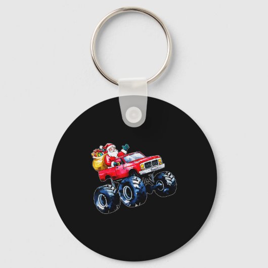 Christmas Santa Monster Truck Xmas Boys Kids Toddl Sleutelhanger (Voorkant)
