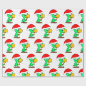 Christmas Santa Parrot Bird Animal Wrapping Paper Cadeaupapier (Vlak)